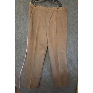 Irvine Park Dress Pants Mens 44x32 Brown Linen Cotton Pleated Big Tall Summer